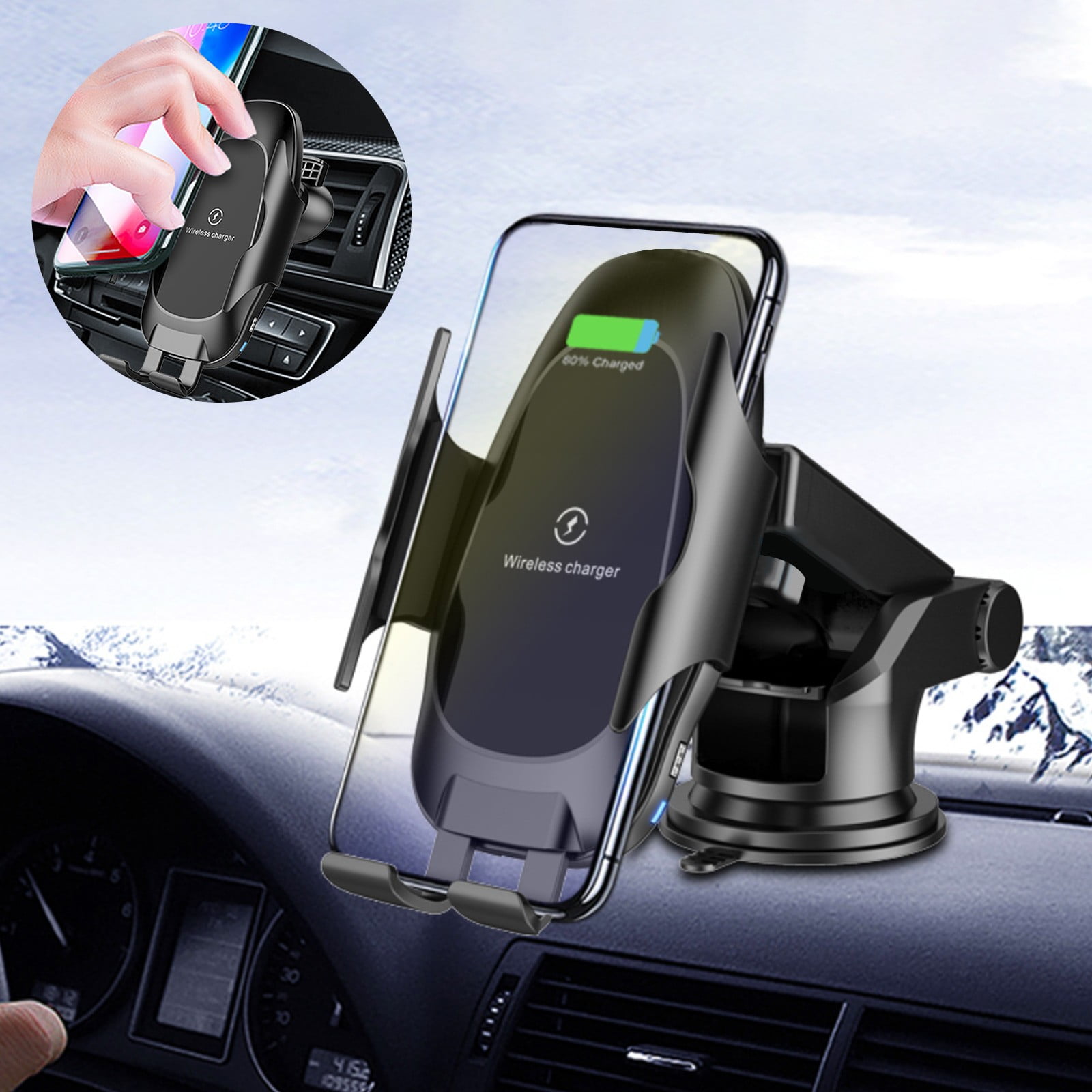 PBAZIH Car Mounted Mobile Phone Wireless Charger with 10W Intelligent