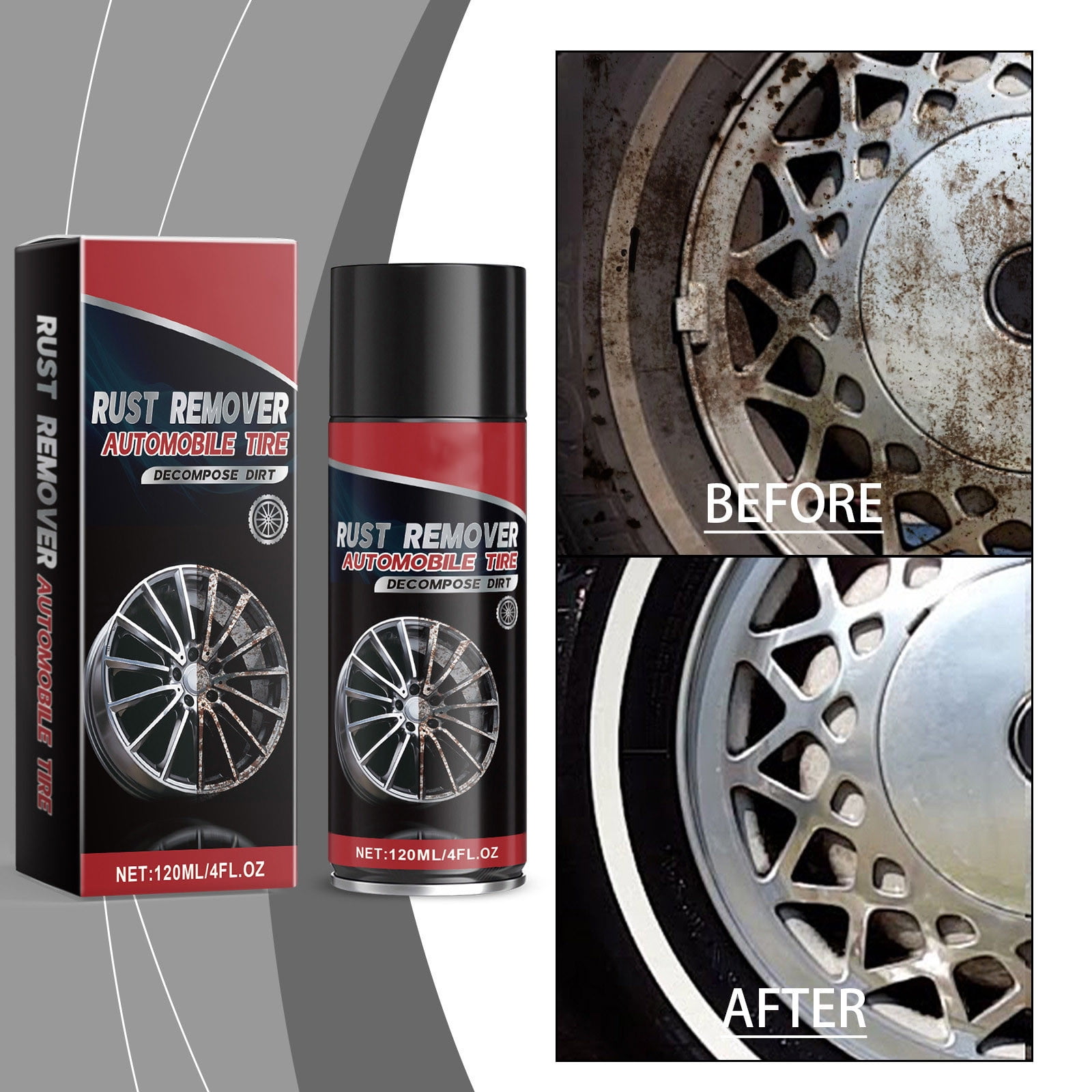 PBAZIH Car Rust Remover Spray Effectively Removes Iron Filings from