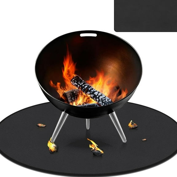 PBAZIH Circular Fire Mat, Heat Resistant Stove Protector with Aluminum Film Coating, Fiberglass Insulation for Oven and Grill, Easy-to-Clean, Multi-Functional Fireproof Mat