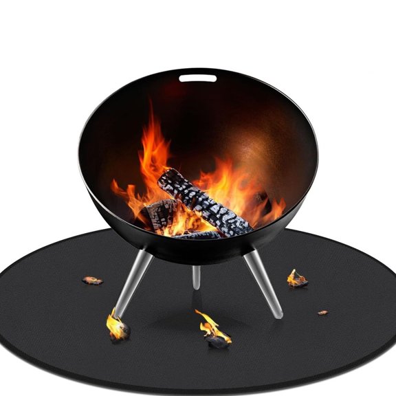 PBAZIH Circular Fire Mat, Heat Resistant Stove Protector with Aluminum Film Coating, Fiberglass Insulation for Oven and Grill, Easy-to-Clean, Multi-Functional Fireproof Mat