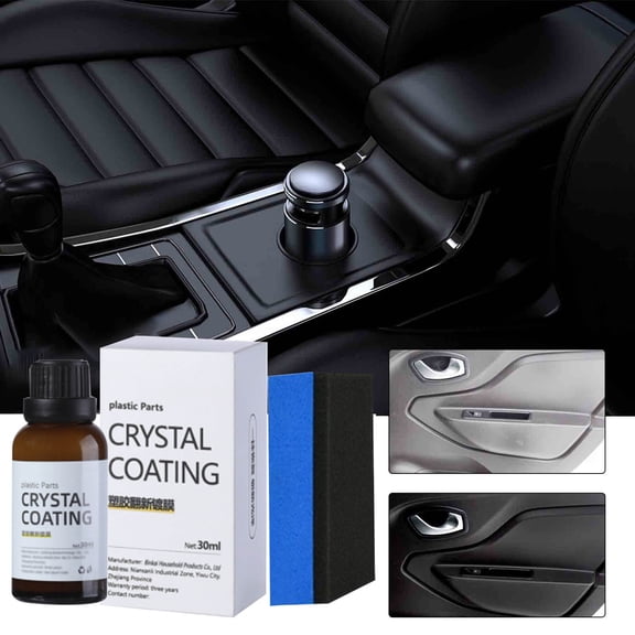 PBAZIH Crystal Coating for Car Plastic Parts, Easy-to-Use Car Refresher with Gloss Protection, 3-Piece Kit, 90ml, Durable Plastic Protection for Car Interior & Exterior Surfaces