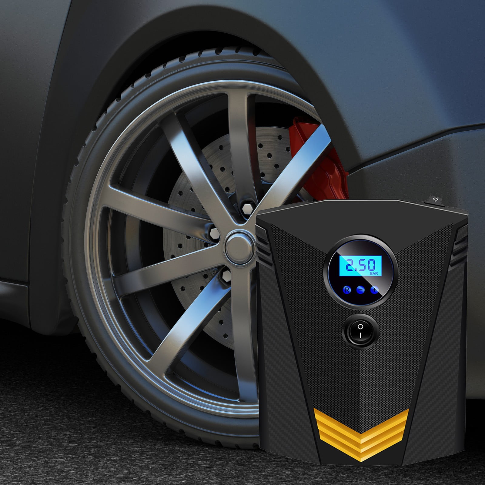 PBAZIH Digital Display Car Mounted Gas Charging Pump 12V Portable Tire