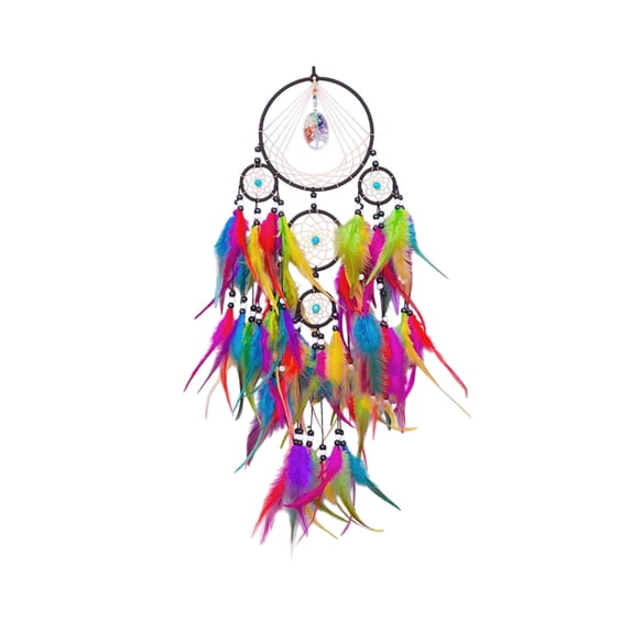 PBAZIH Dreamcatcher Wall Decoration, Woven Craftsmanship with Colorful Feathers, Unique Home Interior Decor for Living Room, Bedroom, or Office, Symbolizes Protection and Serenity