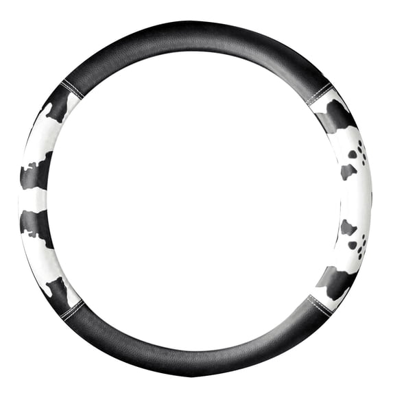 PBAZIH Faux Leather Steering Wheel Cover, Advanced Embossed Design, Elastic No Inner Ring for Easy Installation, Fits Most Cars, Upgrade Your Interior Decor