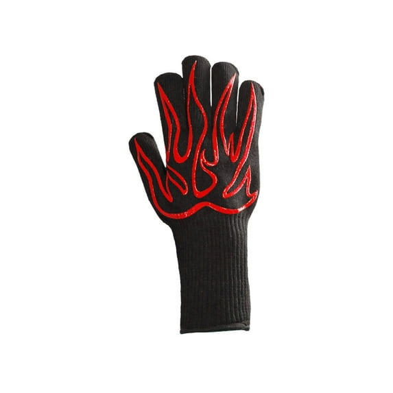 PBAZIH Fireproof BBQ Gloves, 800°F Heat Resistant, Non-Slip Rubber Grip, Flame Retardant Cooking Gloves for Grilling, Baking, Oven Use, Flexible, Durable, Microwave Safe