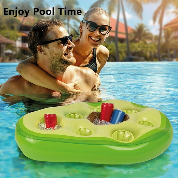 PBAZIH Floating Food Pallet, Inflatable Drink Holder for Pool Parties, Floating Cup Tray, Cabana Bar Snack Tray, PVC Floating Food Stand, Perfect for Swimming Pool Hot Tub Accessories