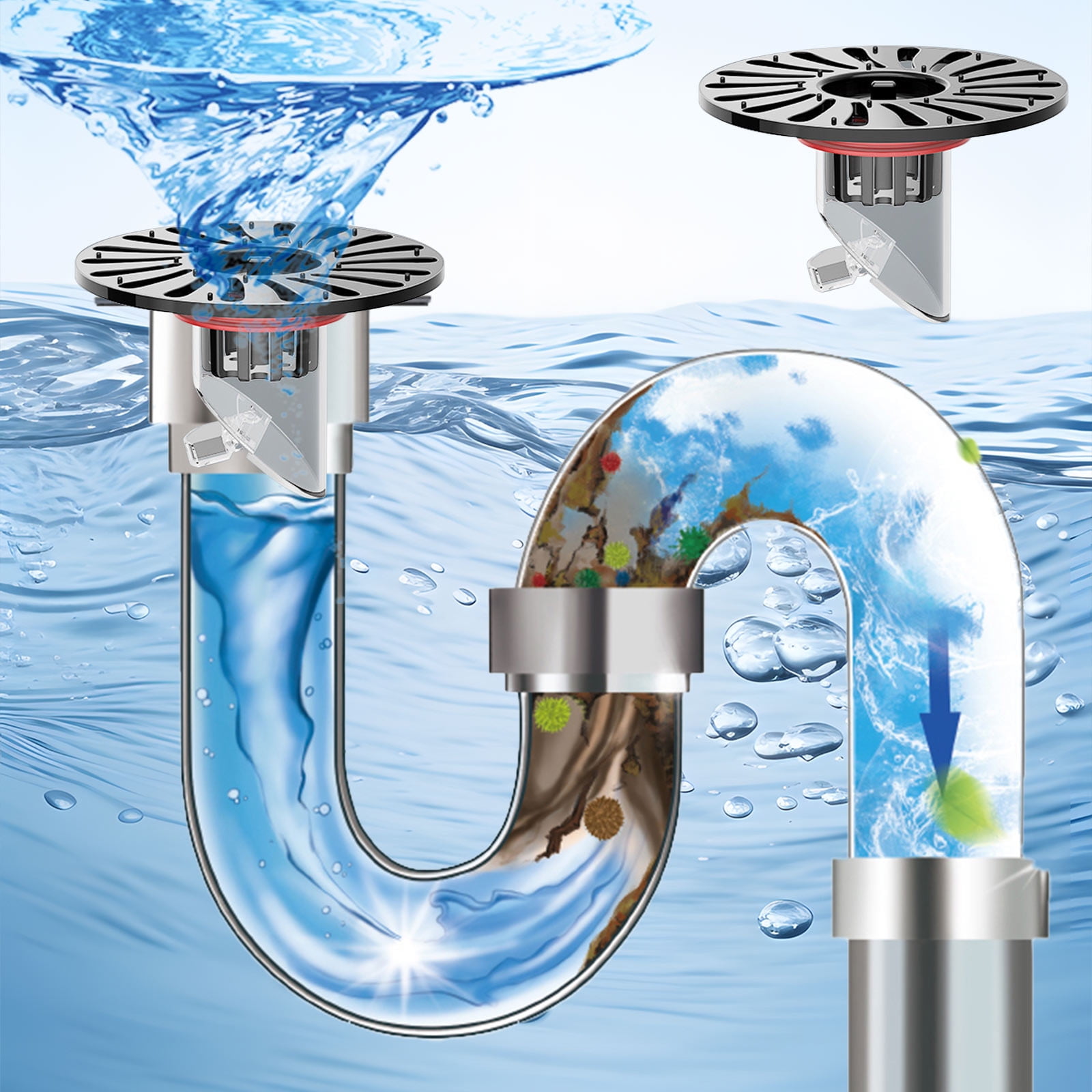 PBAZIH Floor Bathroom Sewer Deodorant Universal Stainless Steel Toilet