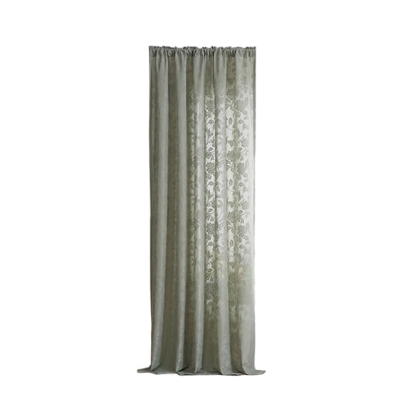 PBAZIH Floral Embossed Sheer Curtain Rod Pocket Polyester Semi-Transparent Window Curtain for Living Room, Lightweight Fabric, Soft Light Filtering Effect, Perfect for Daytime Use