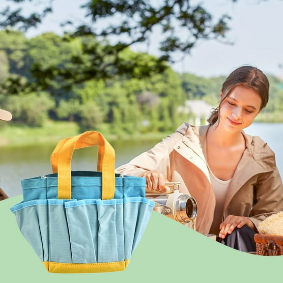 PBAZIH Gardening Tote Bag, Garden Tool Organizer, Sturdy Reusable Storage, Multi-Pocket Utility Bag, Versatile Tool Carrier for Flowers and Plants, Eco-Friendly Garden Supplies