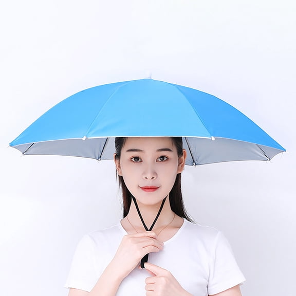 PBAZIH Head Worn Umbrella Hat for Outdoor Activities, Fishing, Golf, Gardening, UPF 40+ Sun and Rain Protection, Lightweight and Portable, Hands-Free Sunshade and Rainshield