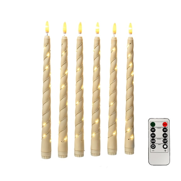 PBAZIH LED String Light Candle, Plastic Electronic Candle Set, Warm Flickering Lights, Ideal for Weddings, Holidays, and Home Decor, 6PC Cozy Ambient Lighting