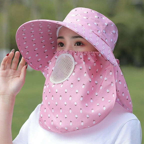 PBAZIH Ladies' Outdoor Sun Hat with Large Brim, UV Protection, Breathable Neck Cover, Lightweight Travel Accessory, Comfortable Sunshade for Beach Cycling