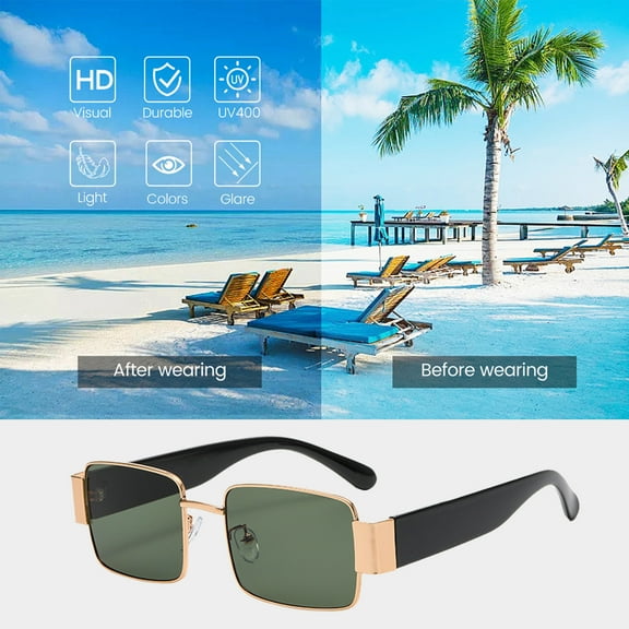 PBAZIH Metal Sunglasses, Wide Leg Trendy Party Outdoor Visor with Sturdy Plastic Lenses and Metal Frame, UV Protection for Beach and Camping