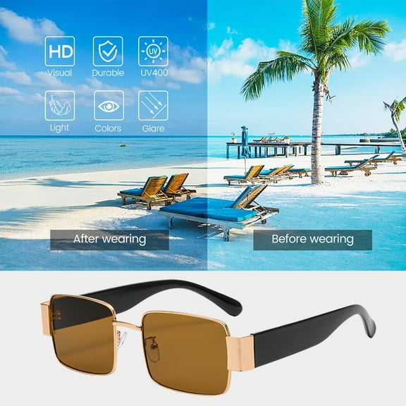 PBAZIH Metal Sunglasses, Wide Leg Trendy Party Outdoor Visor with Sturdy Plastic Lenses and Metal Frame, UV Protection for Beach and Camping