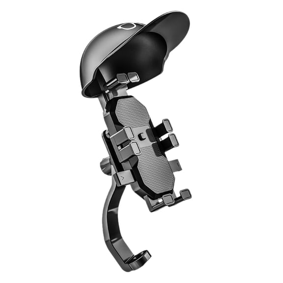 PBAZIH Motorcycle Phone Mount Rain Shield Bracket, Octodontic Fixed Design for Secure Grip, Easy Installation for Navigation, Compatible with Mirror and Handlebar Mounting
