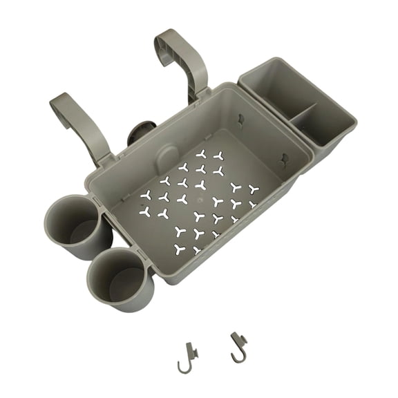 PBAZIH Multi Functional Hanging Pool Storage Caddy with Cup Holders, Drainage Design, Sturdy Plastic, Detachable Storage Box and Hooks, Perfect for Spa, Hot Tub, and Poolside Organization