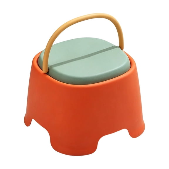 PBAZIH Portable Household Stool with Storage Compartment for Organization Comfortable Seating Sturdy Plastic for Living Room, Bedroom, Office Compact Space-Saving Design Easy to Clean