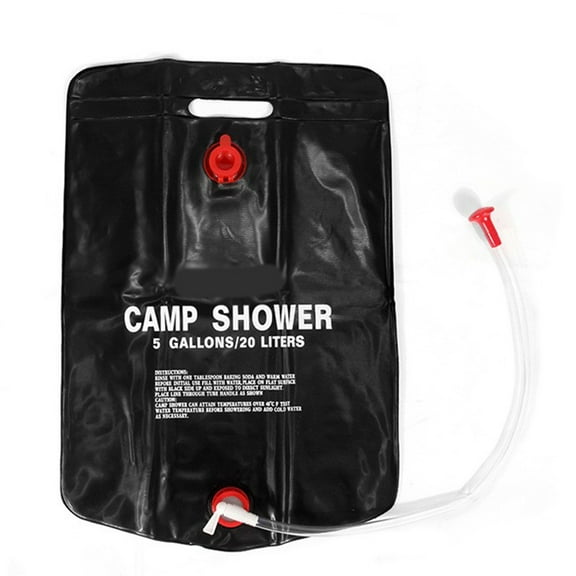 PBAZIH Solar Camping Shower Bag with Removable Hose & Shower Head, 5 Gallon Water Capacity for Hiking, Climbing, Fishing, Hunting, Beach Trips, Leak-Proof, Solar Heating, Portable & Foldable