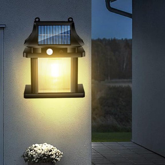 PBAZIH Solar LED Outdoor Garden Light with Body Sensor, Waterproof Solar Street Light for Home, Yard, Patio, Garage, Super Bright, Light Control & Motion Sensor, Easy Install