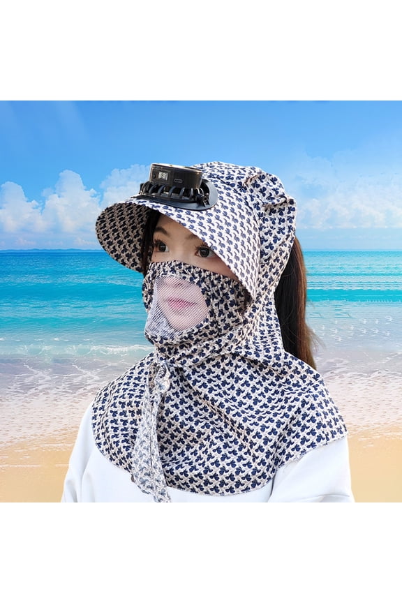 Summer Protection Faces Shield Sun Hat with Windproof Designs, Solar-Powered Fan, Outdoor Travel Essential, Cycling, Fishing, Hiking, Breathable Comfortable Design