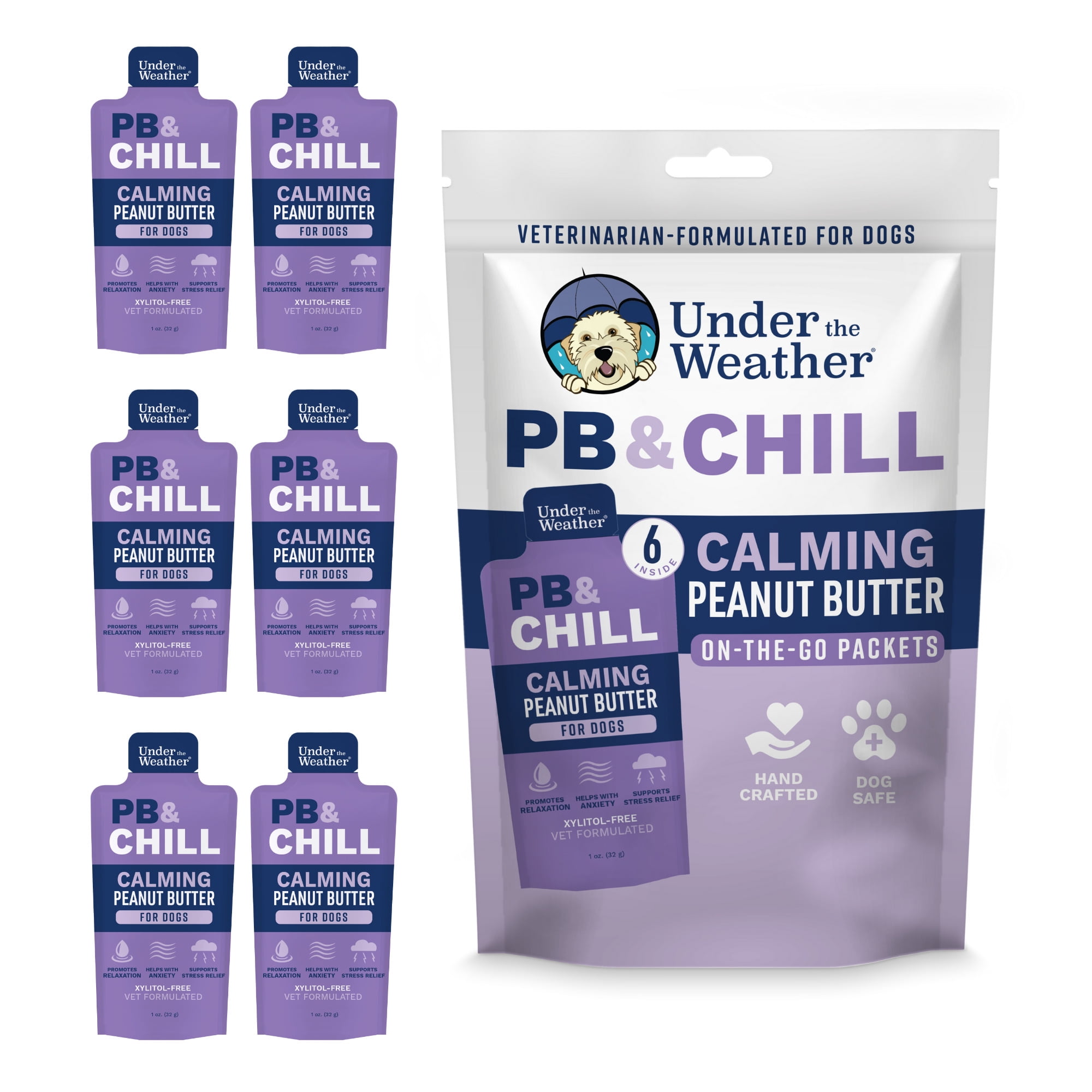 PBCHILL Calming Peanut Butter For Dogs - 6 Packets