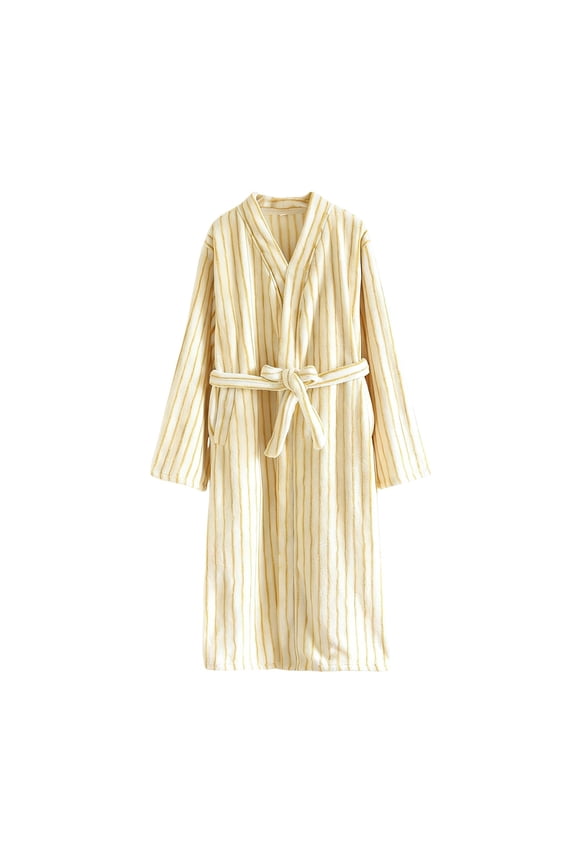 100% Cotton Robe Women Long Soft Fluffy Warm Robes Loungewear Nightwear with Tie for Spa Shower