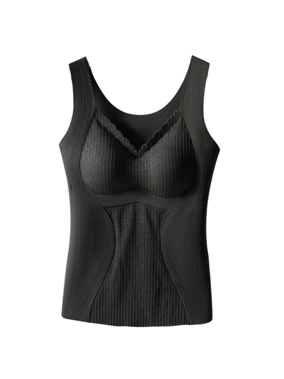 Bra Thermal Underwear for Women Lace V Neck Compression Camisole Tops for Mastectomy Women Breast Prosthesis