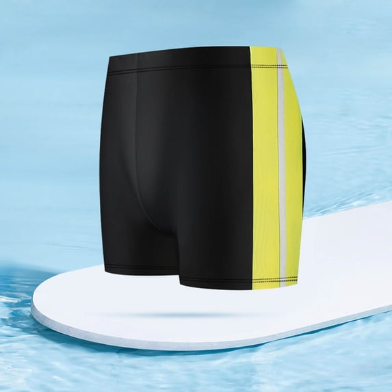 PBFRDSJ Color Block Swimwear Shorts for Mens UPF50+ Square Legs Swim Jammer Stretch Waisted Lift Breathable Trunks