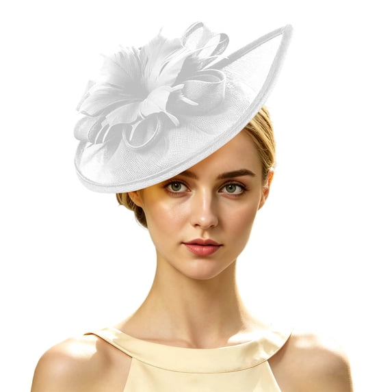 PBFRDSJ Feather Mesh Fascinator Tea Party Hat for Women 50s Vintage Elegant Derby Fascinators Hair Clip Headwear for Wedding Cocktail Party Race Day