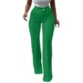 thumbnail image 1 of PBFRDSJ High Waisted Stretchy Work Pants for Womens Solid Casual Spring Fall Straight Leg Pants Office Business Causal Trousers Sizes XS-XL, 1 of 6