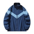 thumbnail image 1 of PBFRDSJ Light Jackets for Men Long Sleeve Patchwork Color Block Full Zip Sports Jacket Loose Thin College Windbreaker, 1 of 8