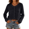 thumbnail image 1 of PBFRDSJ Long Sleeve Cardigan for Women Knit Crochet Button Down Sun Protection Cover Up Trendy Summer Sweaters for Casual Vacation, 1 of 6