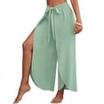 thumbnail image 1 of PBFRDSJ Loose Pants for Women Drawstring Elastic Waisted High Slit Wide Leg Pants Casual Comfy Palazzo Flowy Trousers, 1 of 7