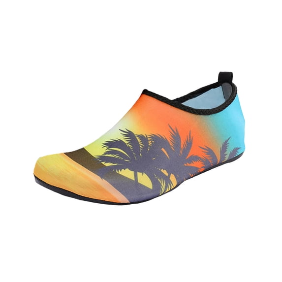 PBFRDSJ Men Women Water Shoes Unisex Non Slip Printed Minimalist Swim Shoes for Diving Surfing Boating Sunset