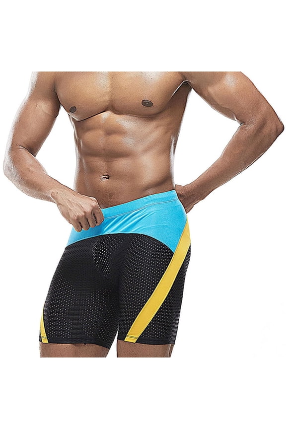 Men's Athletic Swim Jammers Competitive Training Endurance Swimsuit UPF 50+ Racing Swimming Shorts