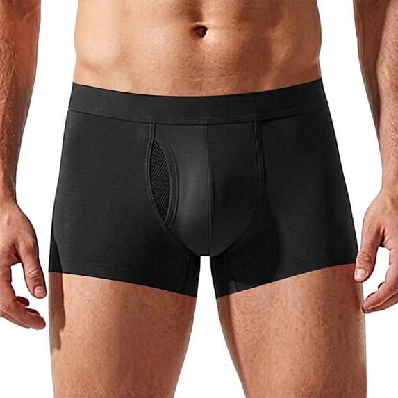 PBFRDSJ Men’s Boxer Briefs with Fly Soft Breathable Stretch Underpants for Sports All Day Underwear