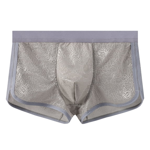 PBFRDSJ Men's Lace Boxer Underwear Breathable Soft Mid Rise Bikini Underpants Mesh Sheer Up Boxer Briefs for Home Lounge