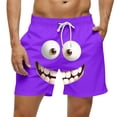 thumbnail image 1 of PBFRDSJ Mens Board Shorts Plus Size Beach Vacation Outfit 3D Cartoon Smile Face Swim Trunks with Drawstring Elastic, 1 of 4