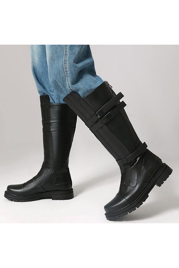 Mens Knight Boots Medieval Renaissance Tall Boot Steampunk Halloween Costume Shoes