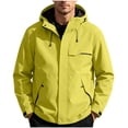 thumbnail image 1 of PBFRDSJ Mens Rain Jackets Waterproof with Hood Breathable Stretch Slim Fit Trucker Jackets Full Zip Fall Winter Warm Windproof Coat with Pockets, 1 of 9