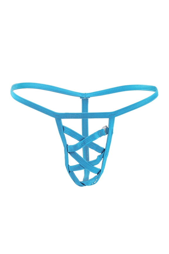 Mens Sheer Thong Underwear Crisscross Exotic G String Low Rise String Thong for Date Night