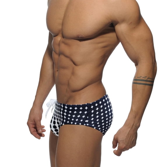 PBFRDSJ Mens Swim Briefs Low Rise Athletic Swimsuit Stretchy Bikini Panties with Dot Pirnt for Swimming Beach Vacation