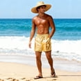 thumbnail image 1 of PBFRDSJ Mens Swim Trunks Metallic Shiny Sparkly Hot Drawstring Short with Pockets for Beach Vacation Swimming, 1 of 4