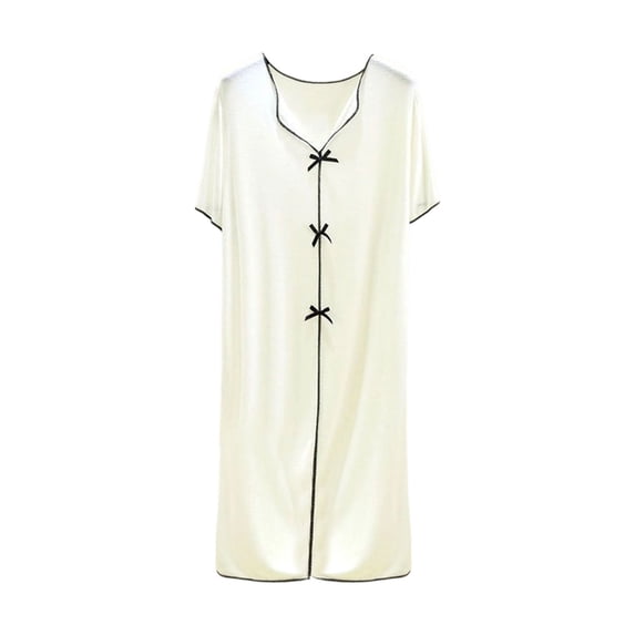 PBFRDSJ Modal Nightgowns for Women V Neck Short Sleeve Loose Soft Sleep Dress Casual Loungewear Nightwear Sizes L,XL