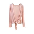 thumbnail image 1 of PBFRDSJ Modal Tops for Women Long Sleeve Tie Front Lightweight Cover Up Summer Sun Protect Minimalist Solid Cardigan, 1 of 5