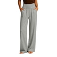 thumbnail image 1 of PBFRDSJ Modal Wide Leg Pants for Women Elastic High Waisted Palazzo Pants Boho Lightweight Trousers with Pockets Sizes XS-2XL, 1 of 9