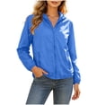 thumbnail image 1 of PBFRDSJ Rain Jacket Women Plus Size Hooded Windbreaker Full Zip Lightweight Waterproof Outerwear with Zip Pockets for Hiking and Travel, 1 of 8