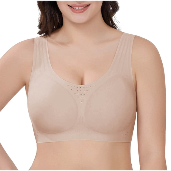 PBFRDSJ Seamless Mastectomy Bra for Women Full Coverage Wireless Plus Size Soft Breathable Bra Wide Strap Tshirt Comfort Bralette