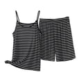 thumbnail image 1 of PBFRDSJ Striped Set for Women Modal Sleeveless Spaghetti Straps Cami Tops Elastic Waist Sleep Shorts Set Soft Modal Nightwear, 1 of 5