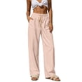 thumbnail image 1 of PBFRDSJ Striped Wide Leg Pants for Women Elastic Waist Drawstring Lounge Pants Trendy Flowy Loose Beach Vacation Bottoms, 1 of 9